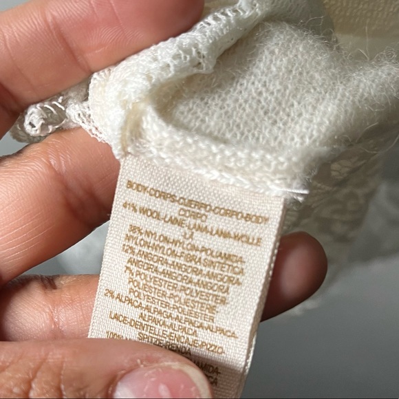 Free people angora wool blend sweater with lace trim - Picture 14 of 14